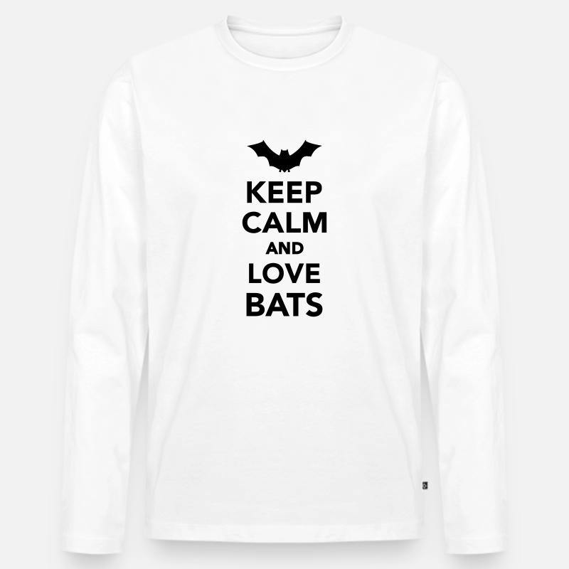 Fledermaus - Männer Premium Bio Langarmshirt - Weiß