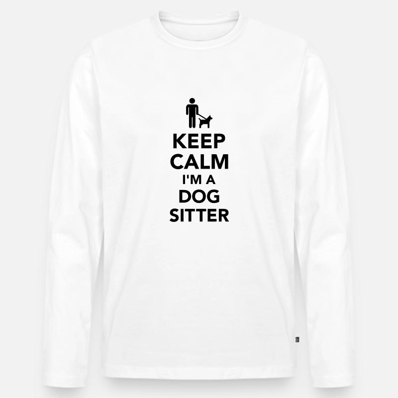 Hundesitter - Männer Premium Bio Langarmshirt - Weiß