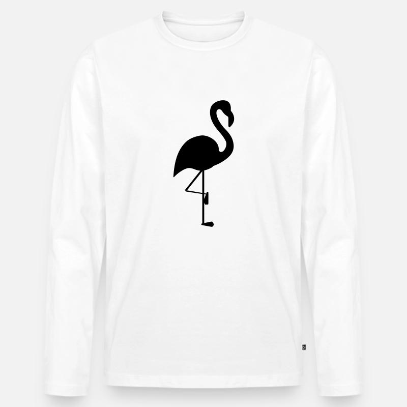flamingo design - Männer Premium Bio Langarmshirt - Weiß