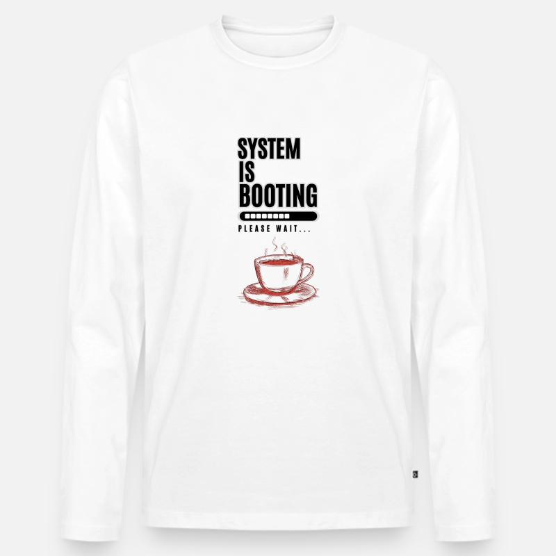 System is Booting - Männer Premium Bio Langarmshirt - Weiß