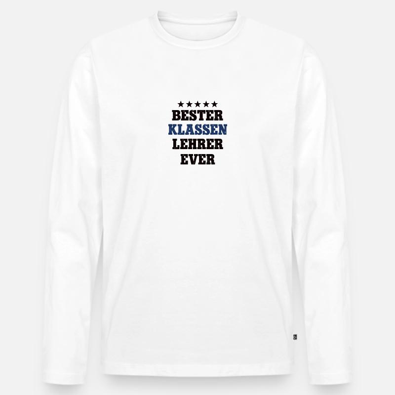 Bester Klassen Lehrer Schule Klassenlehrer - Männer Premium Bio Langarmshirt - Weiß