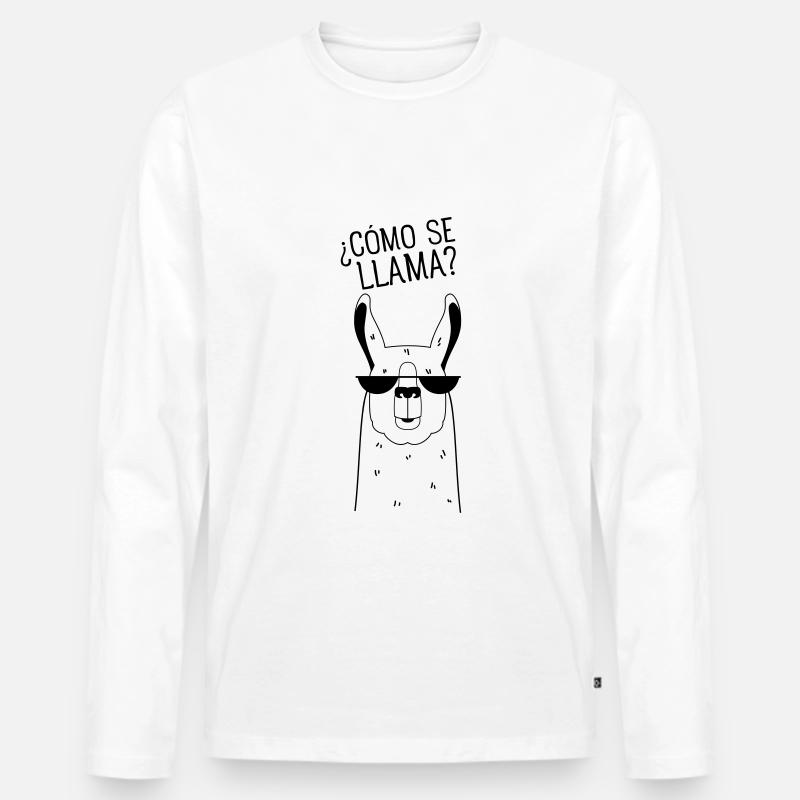 ¿Cómo Se Llama? - Männer Premium Bio Langarmshirt - Weiß