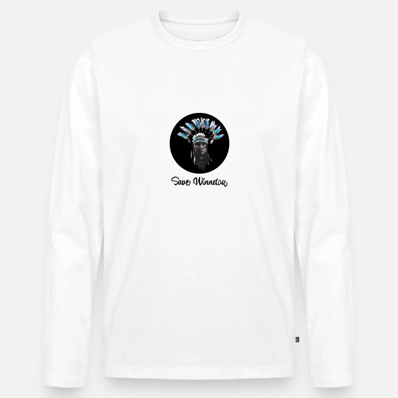 save winnetou,winnetou,indianer,graffiti,kreis, - Männer Premium Bio Langarmshirt - Weiß