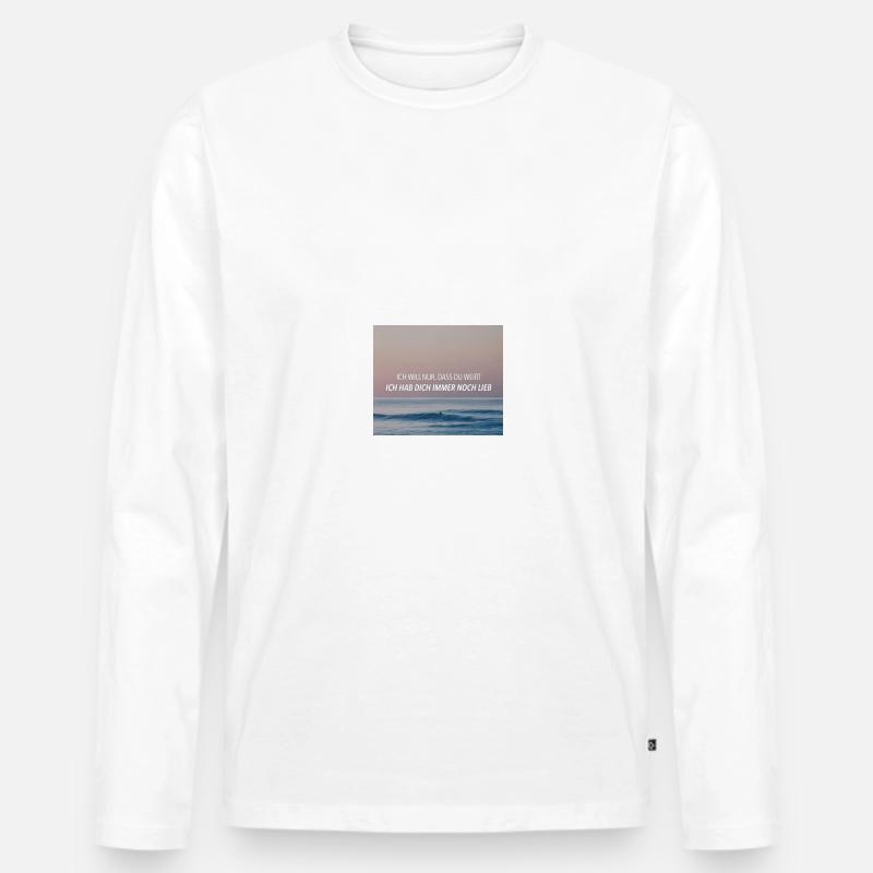 Ich will nur - Philipp Poisel - Männer Premium Bio Langarmshirt - Weiß