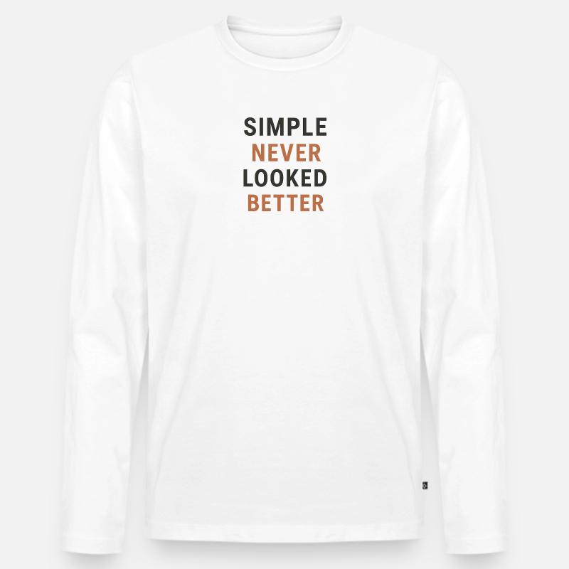 Minimalistisches Zitatdesign ermöglichen - Männer Premium Bio Langarmshirt - Weiß