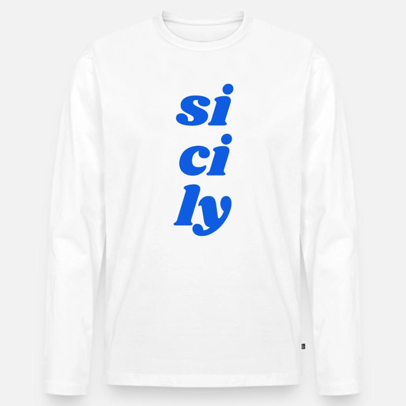 si ci ly - Männer Premium Bio Langarmshirt - Weiß
