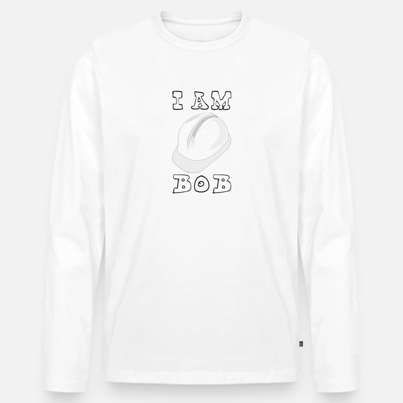 I am Bob! - Männer Premium Bio Langarmshirt - Weiß