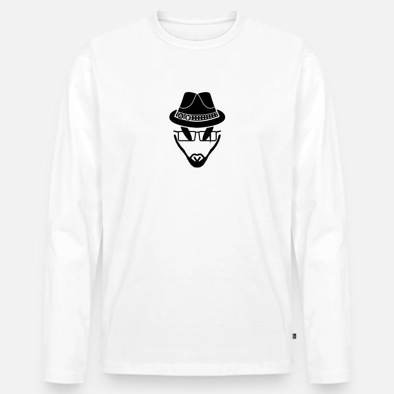 Zeu Ekuroeil Flüsterer - Männer Premium Bio Langarmshirt - Weiß