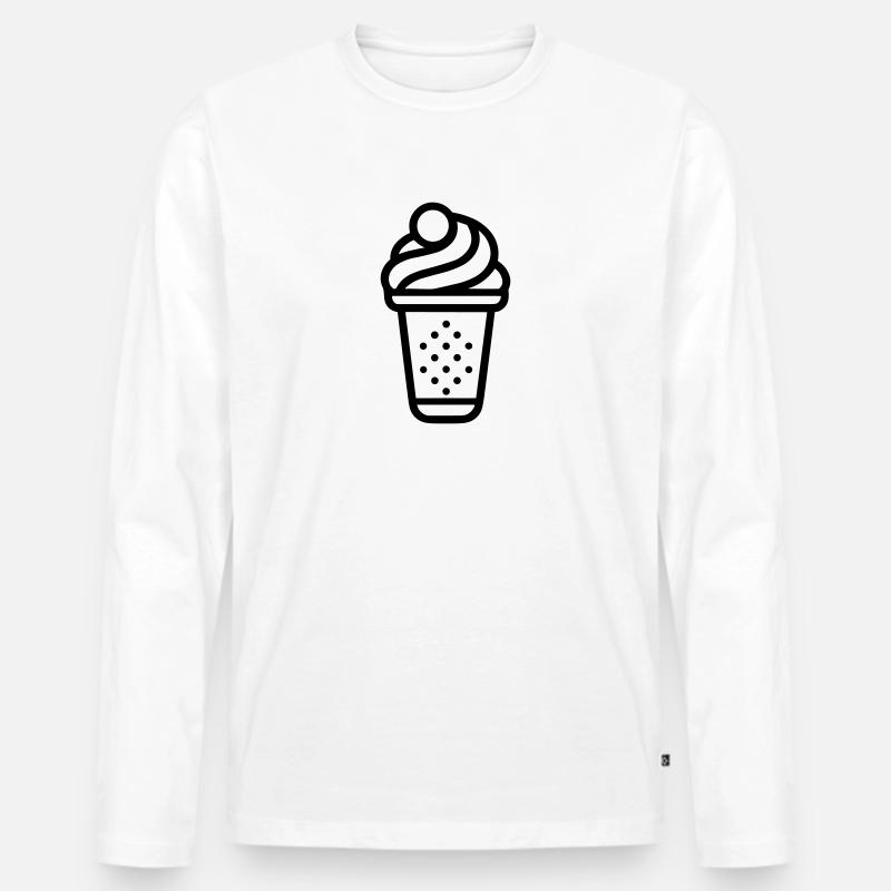 Eisbecher - Männer Premium Bio Langarmshirt - Weiß