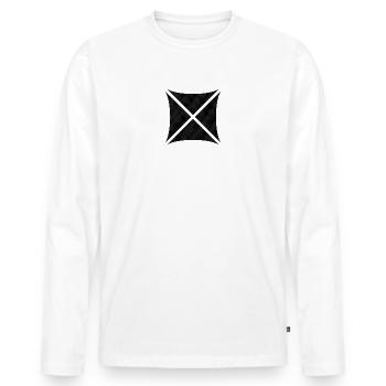 Conception polygonale abstraite noire - T-shirt manches longues Premium bio Homme - blanc - Devant - Nico (187cm)