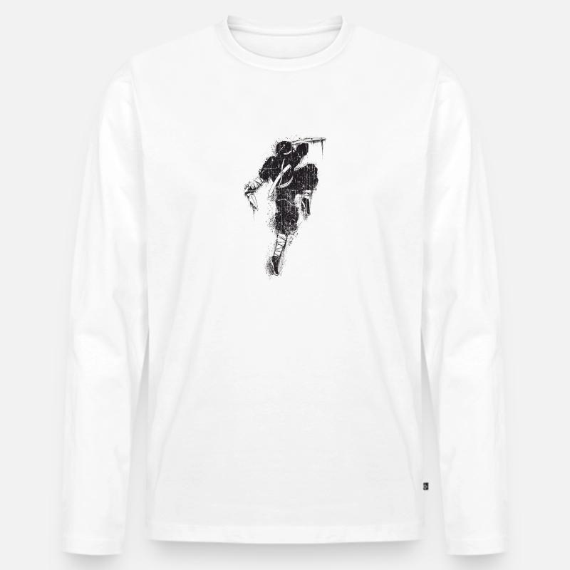 Ninja Samurai Karate Kampfkunst Asien - Männer Premium Bio Langarmshirt - Weiß