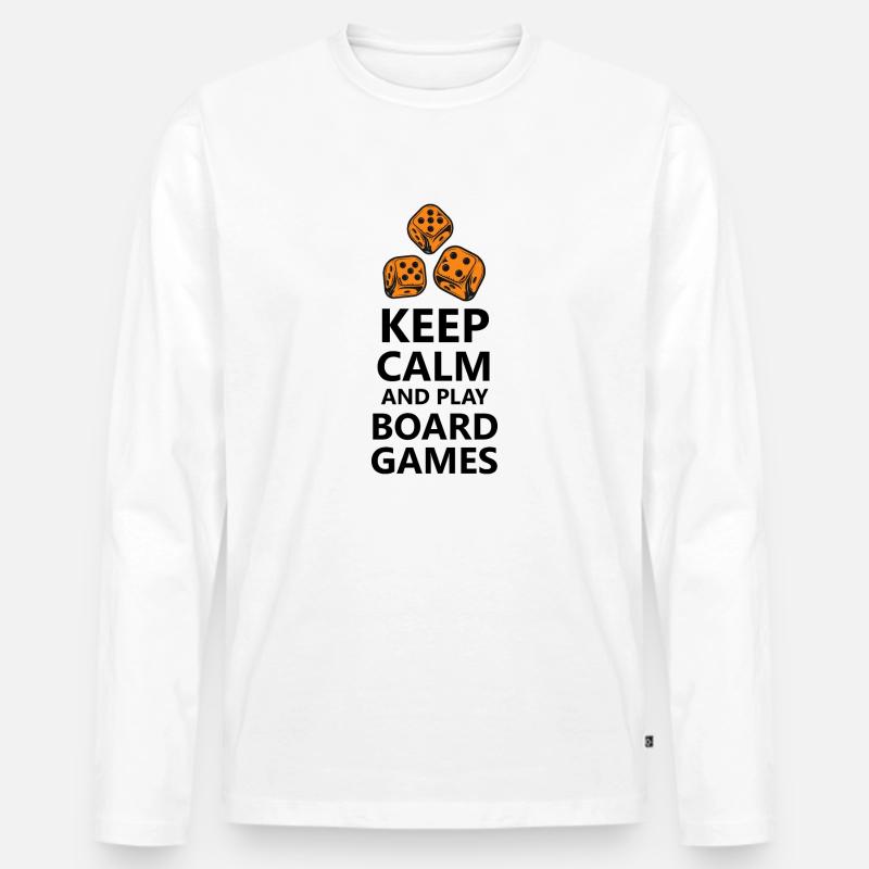 boardgame chess backgammon game night - Männer Premium Bio Langarmshirt - Weiß