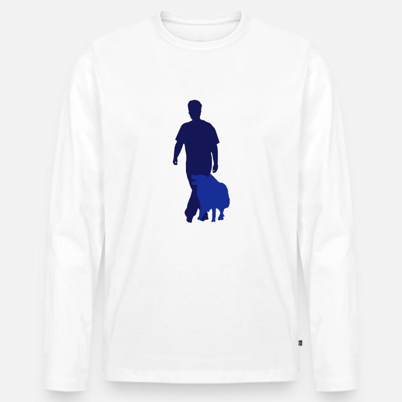 Obedience heelwork - Männer Premium Bio Langarmshirt - Weiß