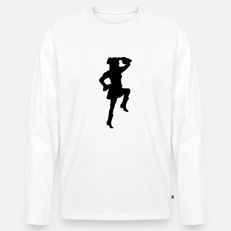 Funkenmarie - Männer Premium Bio Langarmshirt - Weiß
