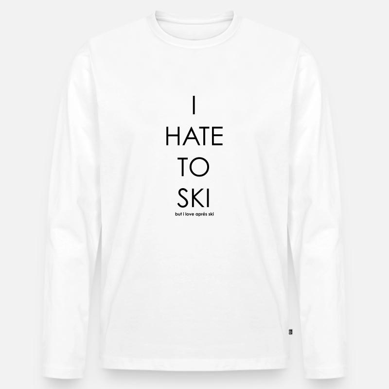 I Hate To Ski - Männer Premium Bio Langarmshirt - Weiß