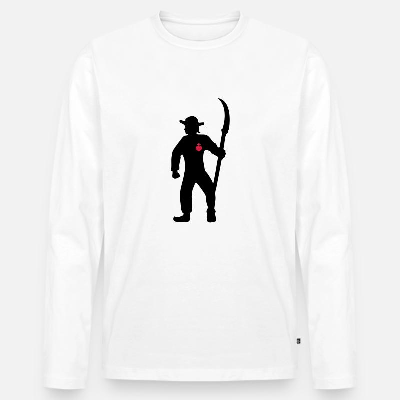 Bauer Bauer aus der Vendée - Männer Premium Bio Langarmshirt - Weiß