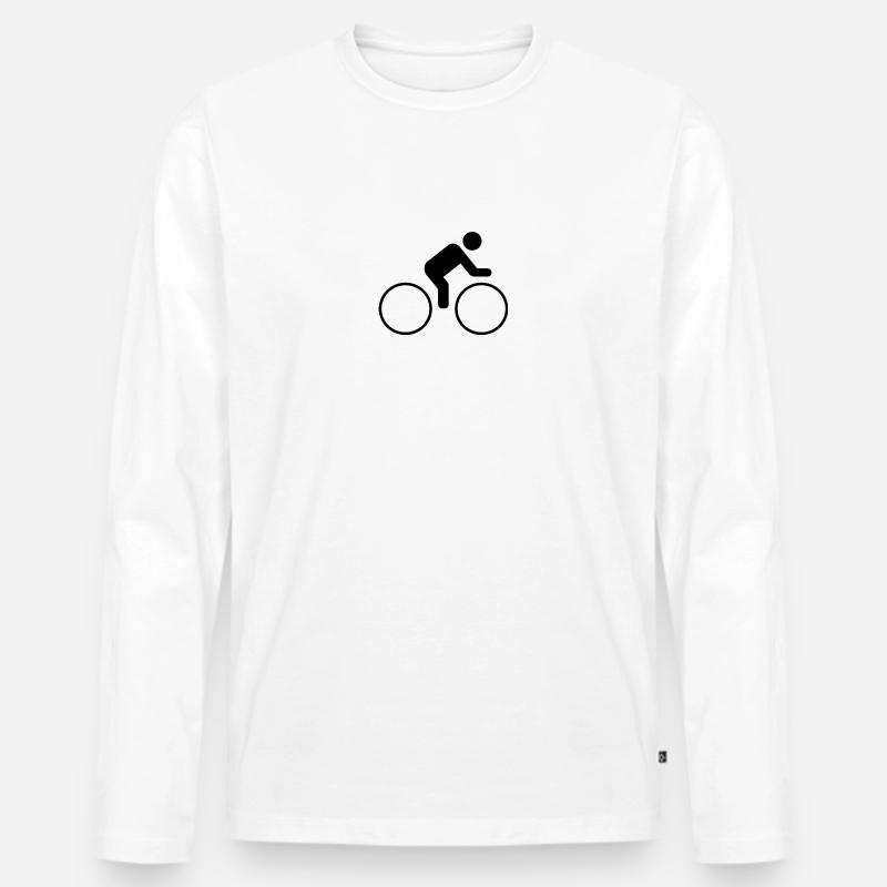 Radfahrer - Männer Premium Bio Langarmshirt - Weiß
