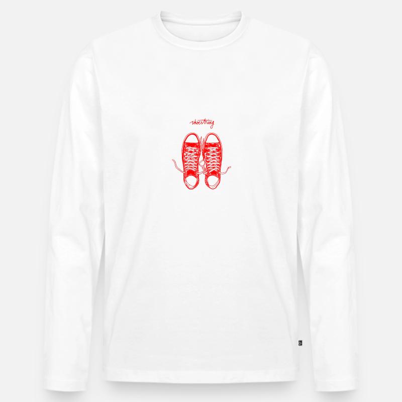 Sneaker shoestring - Männer Premium Bio Langarmshirt - Weiß
