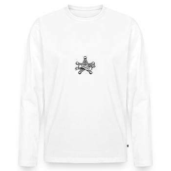 Sheriff - Männer Premium Bio Langarmshirt - Weiß - Vorne - Nico (187cm)