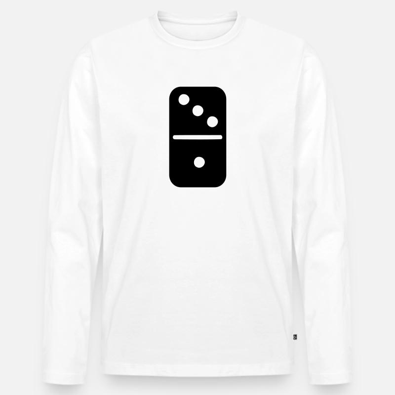 Domino - Männer Premium Bio Langarmshirt - Weiß