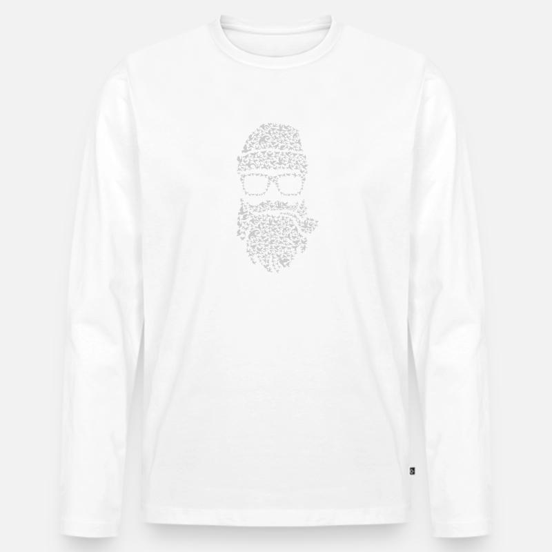 birds beard - Männer Premium Bio Langarmshirt - Weiß