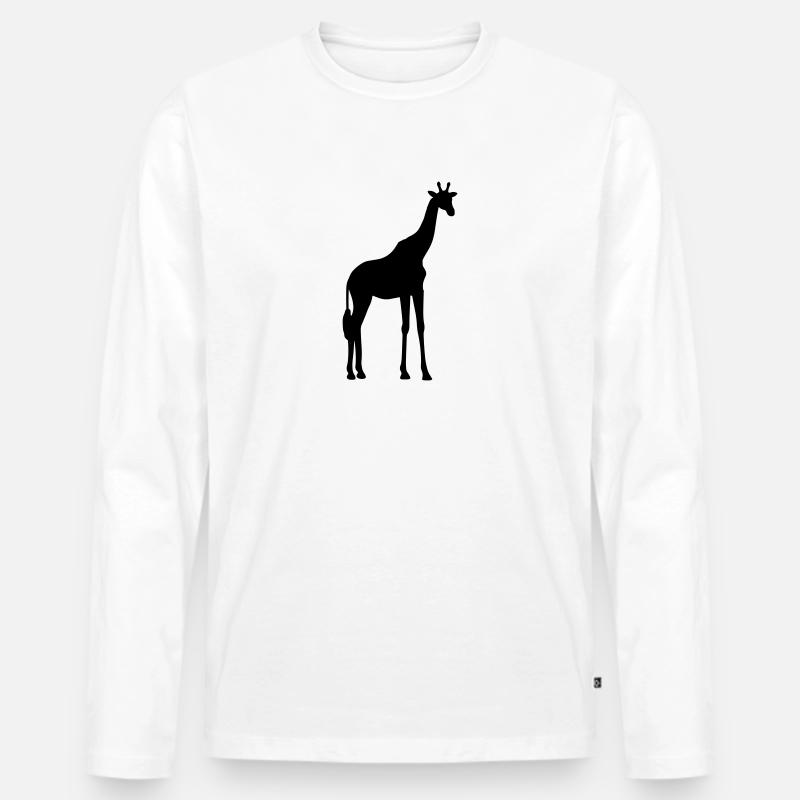 Giraffe - Männer Premium Bio Langarmshirt - Weiß