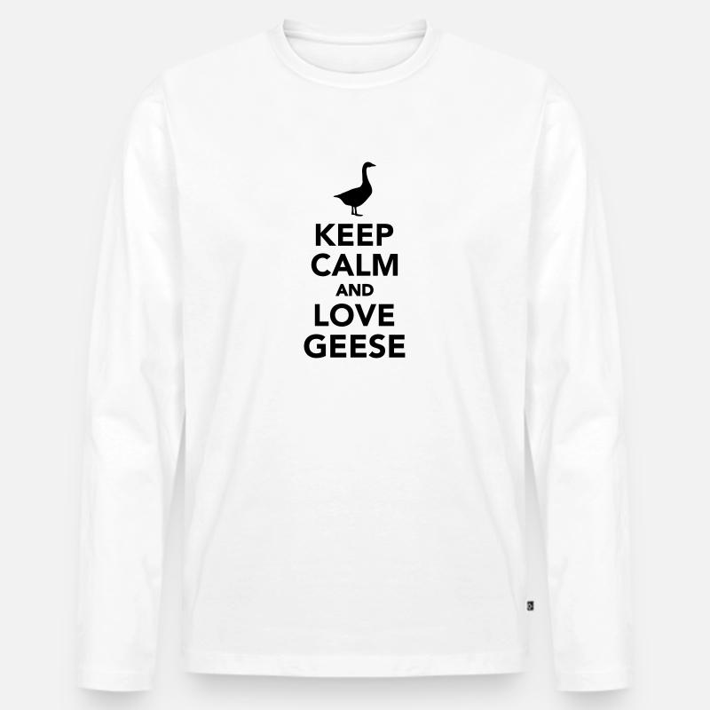 Gans - Männer Premium Bio Langarmshirt - Weiß