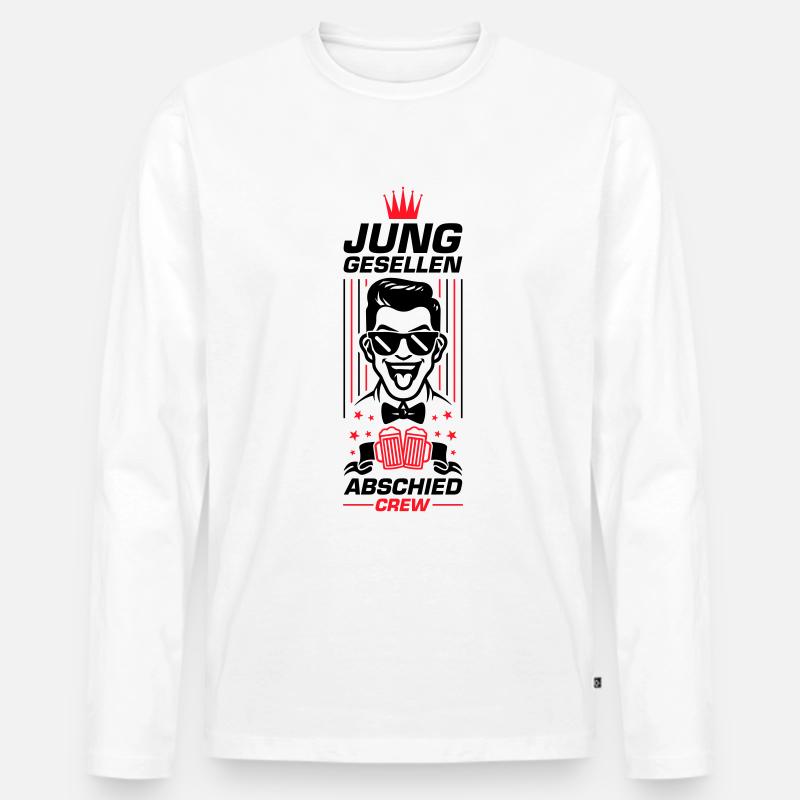Junggesellen Abschied Crew - Männer Premium Bio Langarmshirt - Weiß