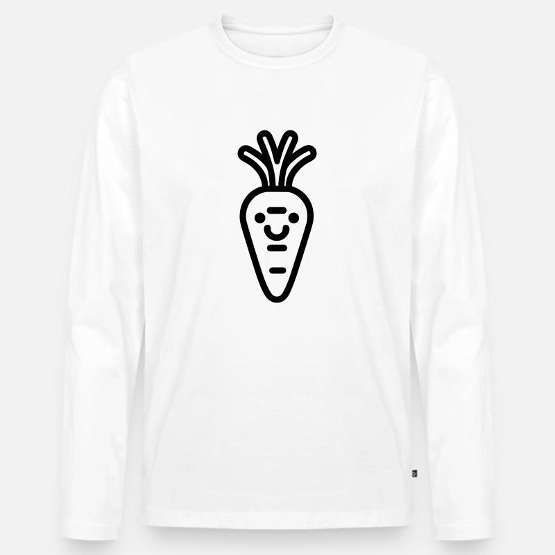 Karotte - Männer Premium Bio Langarmshirt - Weiß