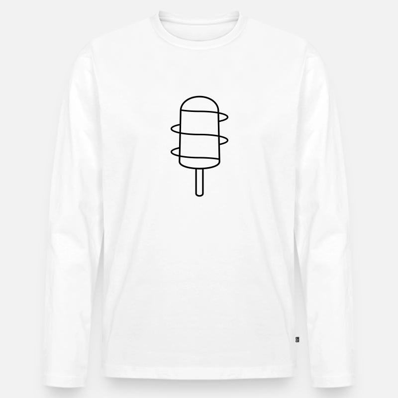 Eis am Stiel - Männer Premium Bio Langarmshirt - Weiß