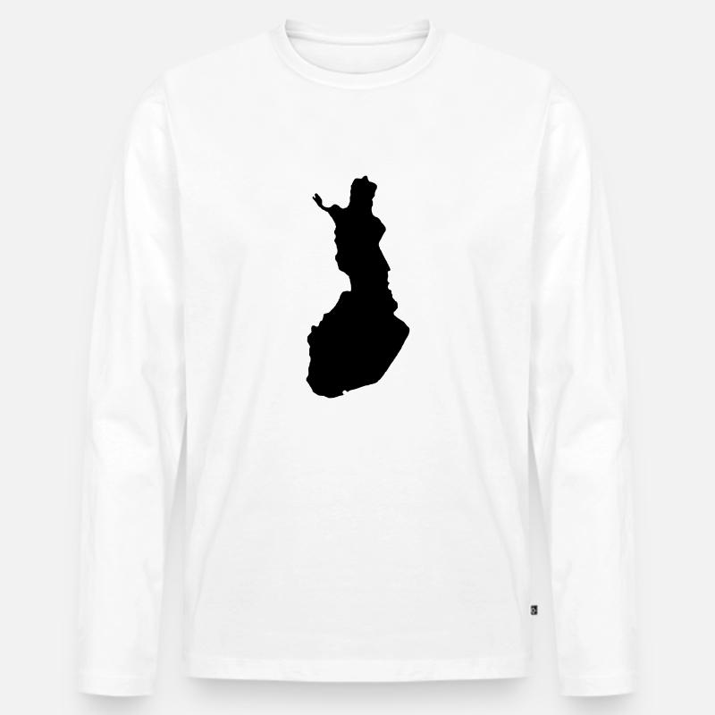 Finnland - Männer Premium Bio Langarmshirt - Weiß