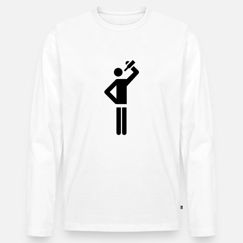 Flunkyball Trinker - Männer Premium Bio Langarmshirt - Weiß