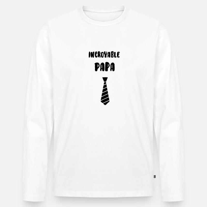 Erstaunlicher Vater - Männer Premium Bio Langarmshirt - Weiß