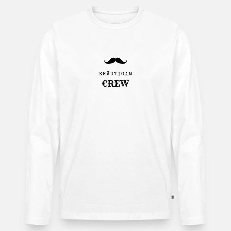 Bräutigam CREW - Männer Premium Bio Langarmshirt - Weiß