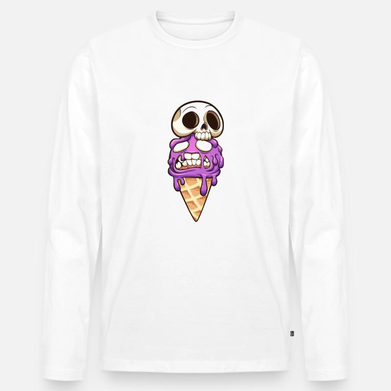 Schädel - Männer Premium Bio Langarmshirt - Weiß