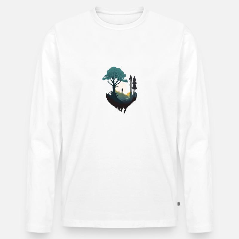 SURREAL - Männer Premium Bio Langarmshirt - Weiß