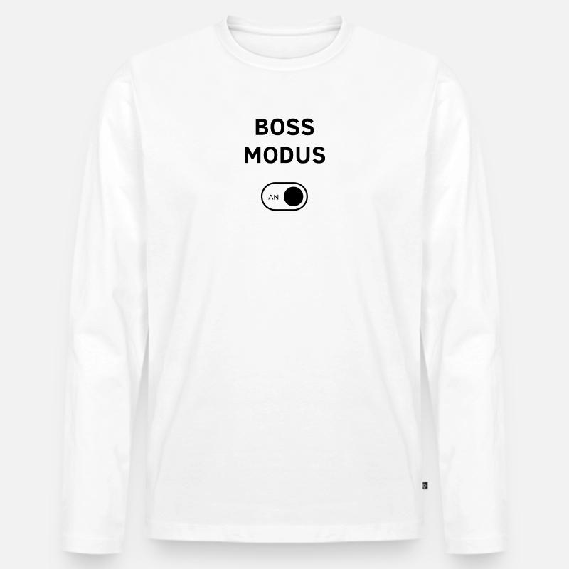 Chef Modus An - Männer Premium Bio Langarmshirt - Weiß
