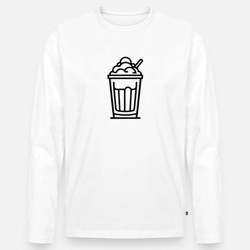 Milchshake - Männer Premium Bio Langarmshirt - Weiß