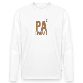 DAD - FATHER - FATHER'S DAY - BIRTHDAY VALENTINE'S DAY - Men's Premium Organic Long Sleeve Shirt - white - Front - Nico (187cm)