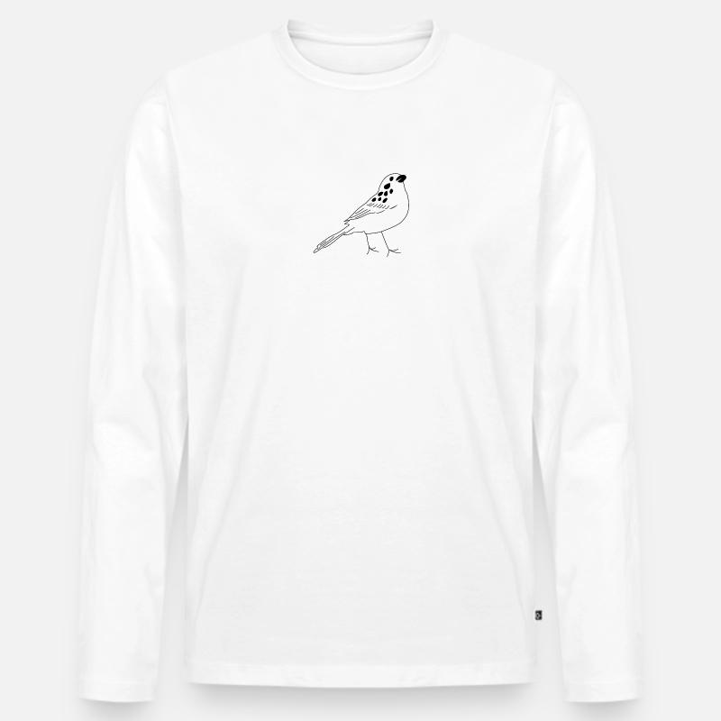 Vogel - Männer Premium Bio Langarmshirt - Weiß