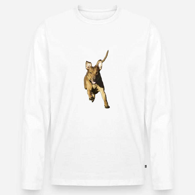 Rhodesian Ridgeback Livernose - Männer Premium Bio Langarmshirt - Weiß