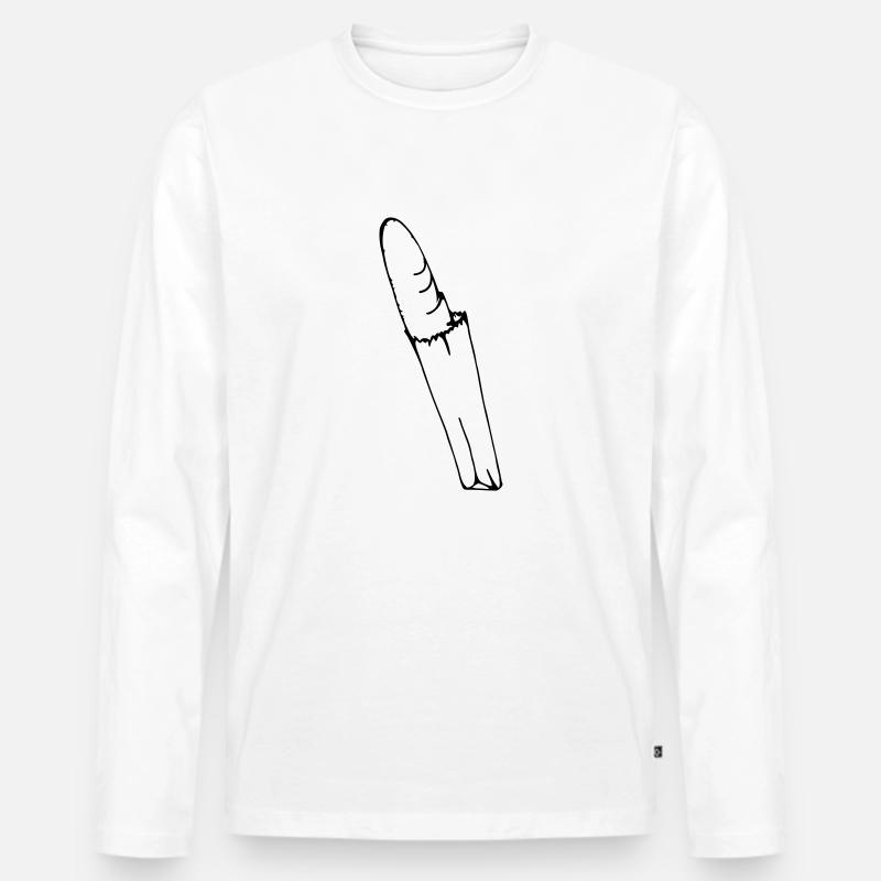 Baguette Design - Männer Premium Bio Langarmshirt - Weiß