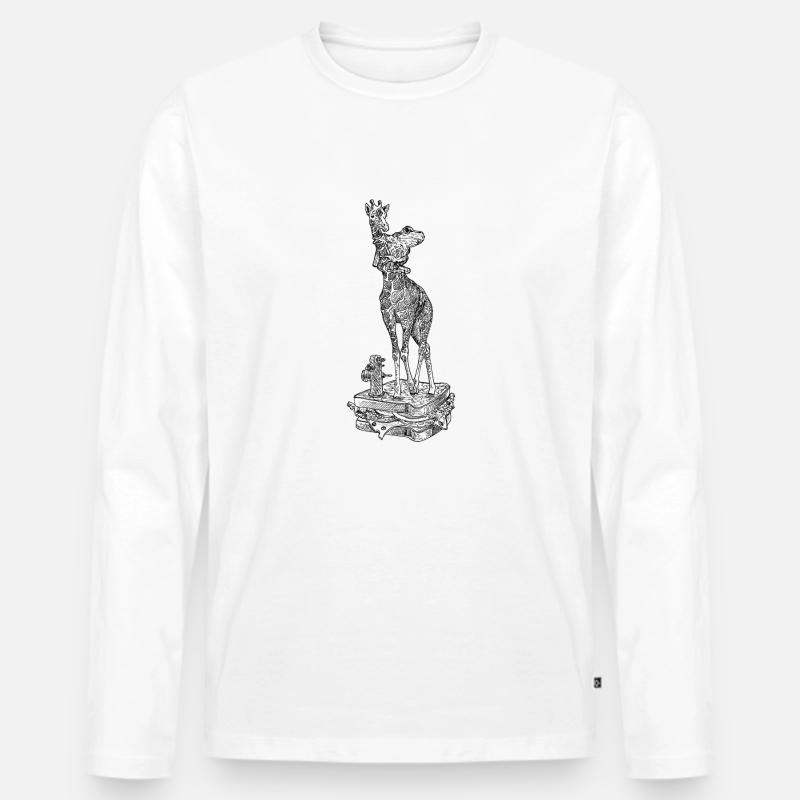 Giraffensandwich - Männer Premium Bio Langarmshirt - Weiß