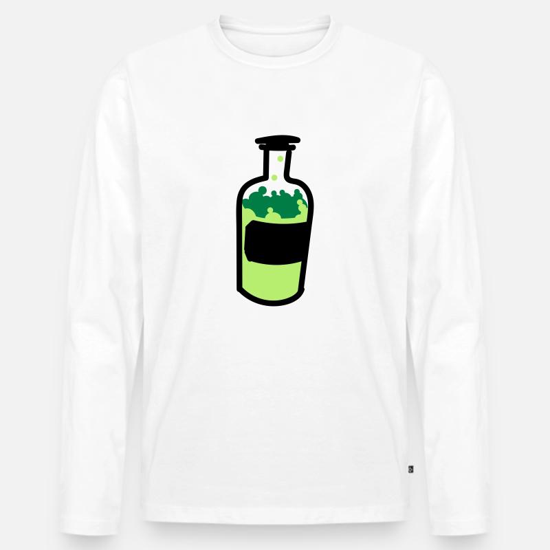 alkohol - Männer Premium Bio Langarmshirt - Weiß