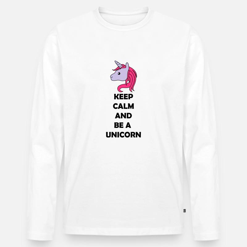 be_a_unicorn_02 - Männer Premium Bio Langarmshirt - Weiß
