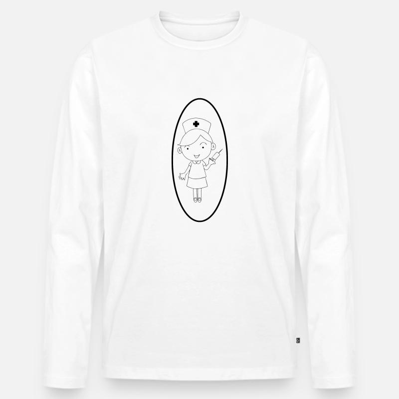 Nurse Krankenschwester Doktor - Männer Premium Bio Langarmshirt - Weiß