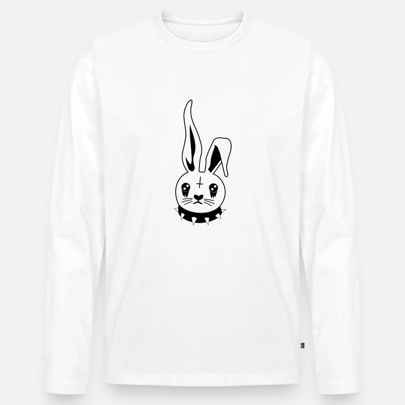 Emo Hase - Männer Premium Bio Langarmshirt - Weiß