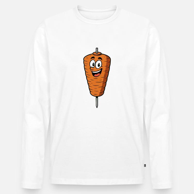 Döner Comic - Männer Premium Bio Langarmshirt - Weiß