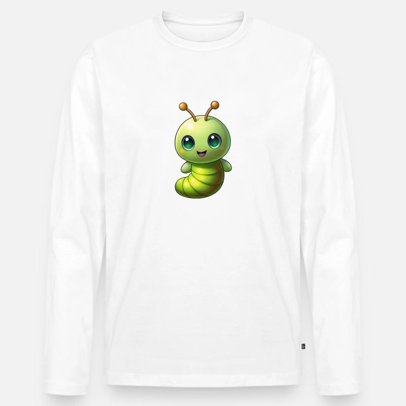 Glühwürmchen - Männer Premium Bio Langarmshirt - Weiß