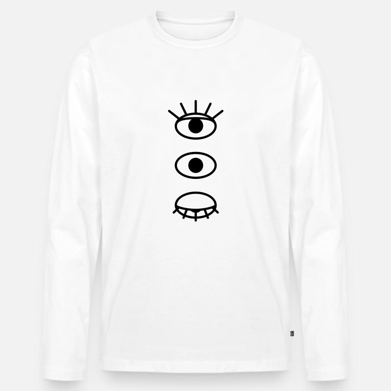 EYES - Männer Premium Bio Langarmshirt - Weiß